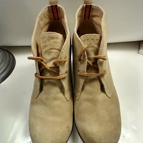 Sperry Harlow Suede Wedge Ankle Booties Women's sz 8M. - Picture 2 of 10